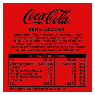 Refresco de cola zero azúcar Coca-Cola botella 2 l-1