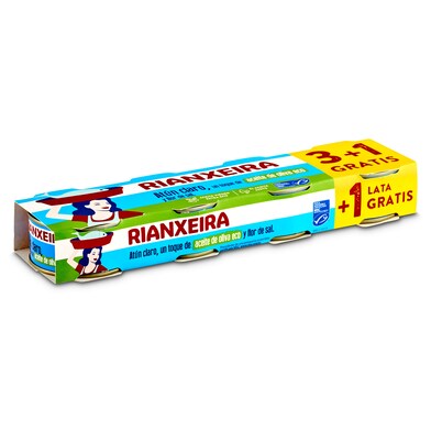 Atún claro MSC en aceite de oliva eco Rianxeira lata 3+1 x 52 g-0 Atún claro MSC en aceite de oliva eco Rianxeira lata 3+1 x 52 g-0