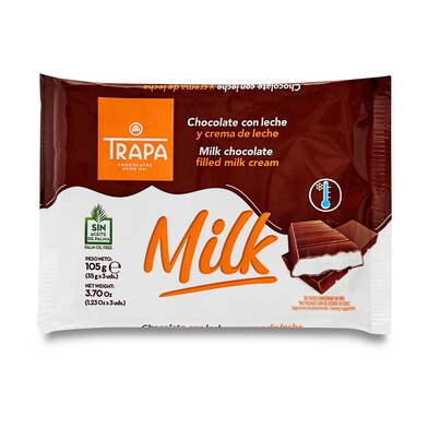 Chocolate con leche relleno de crema de leche Trapa bolsa 105 g-0 Chocolate con leche relleno de crema de leche Trapa bolsa 105 g-0
