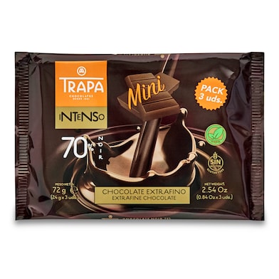 Mini chocolate nego 70% Trapa bolsa 72 g-0