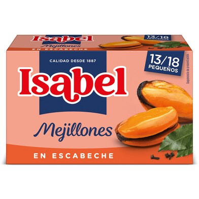 Mejillones en escabeche 13/18 piezas ISABEL LATA 69 GR-1 Mejillones en escabeche 13/18 piezas ISABEL LATA 69 GR-1