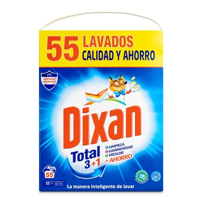 Detergente máquina en polvo total 3+1 Dixan caja 52 lavados-0 Detergente máquina en polvo total 3+1 Dixan caja 52 lavados-0