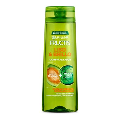 Champú alisador liso y brillo cabello rebelde Fructis botella 300 ml-0 Champú alisador liso y brillo cabello rebelde Fructis botella 300 ml-0