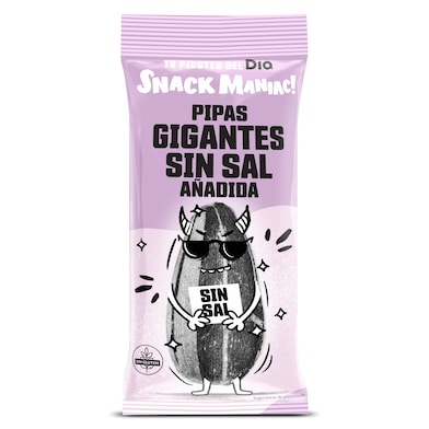 Pipas gigantes sin sal Snack Maniac de Dia bolsa 125 g-0