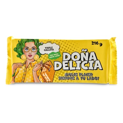 Triple galleta rellena de crema sabor limón Doña delicia caja 216 g-0