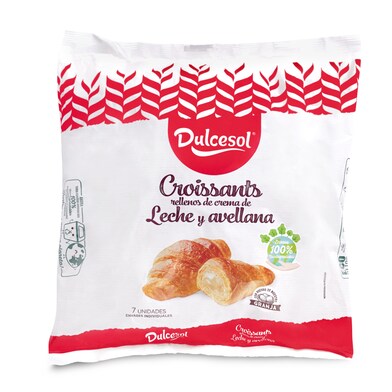 Croissants rellenos de crema de leche y avellana Dulcesol bolsa 294 g-0 Croissants rellenos de crema de leche y avellana Dulcesol bolsa 294 g-0