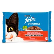 Alimento para gatos en gelatina sabor carne Felix bolsa 340 g