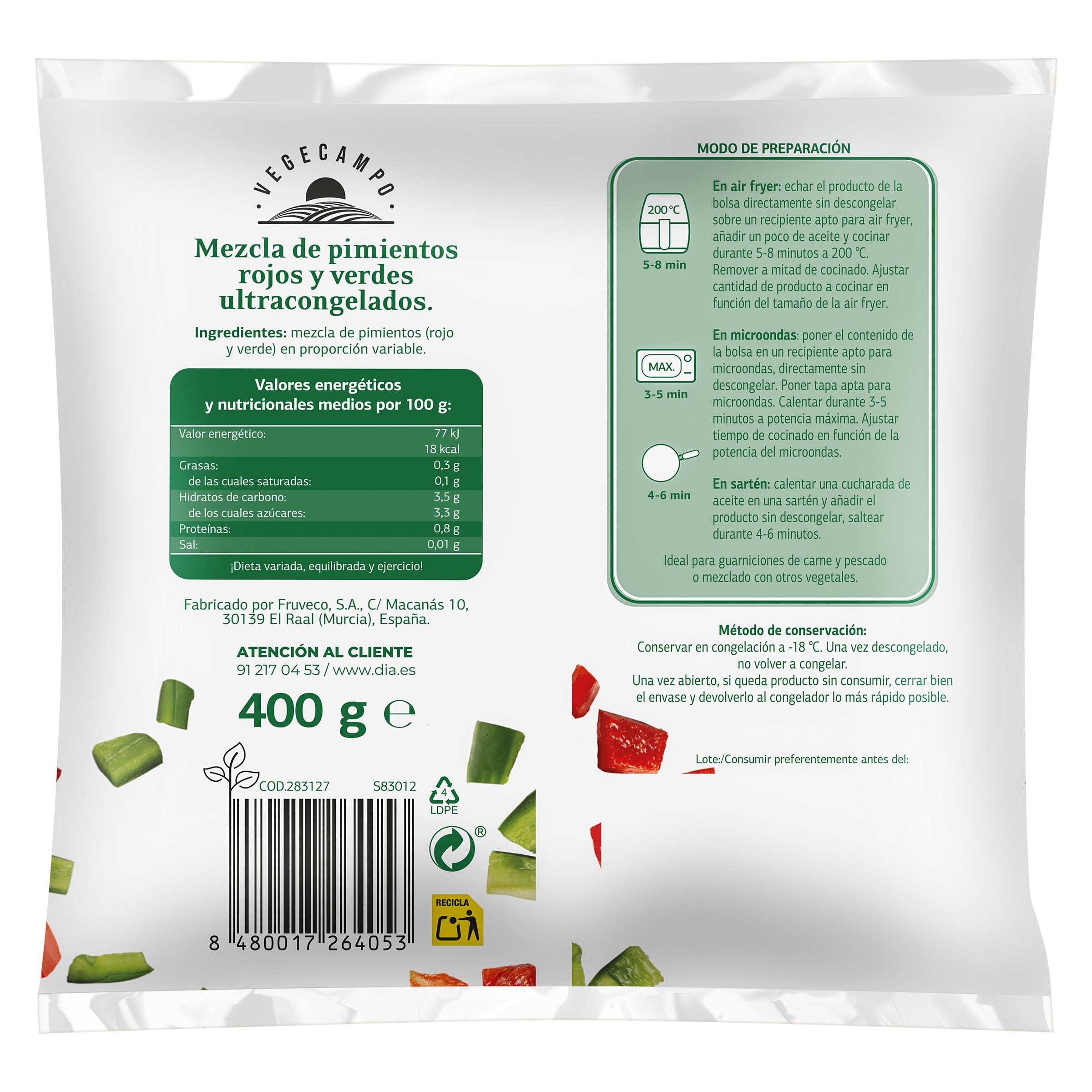 Mezcla de pimientos Dia Vegecampo 400 g