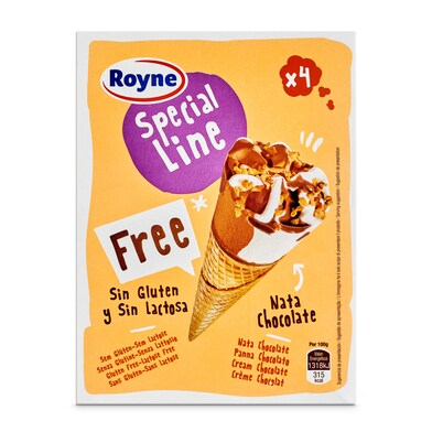Helado cono special line nata y chocolate Royne caja 234 g-0 Helado cono special line nata y chocolate Royne caja 234 g-0