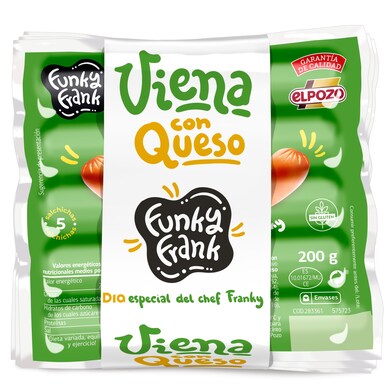 Salchichas Viena con queso Funky Frank de Dia bolsa 3 x 200 g-0 Salchichas Viena con queso Funky Frank de Dia bolsa 3 x 200 g-0