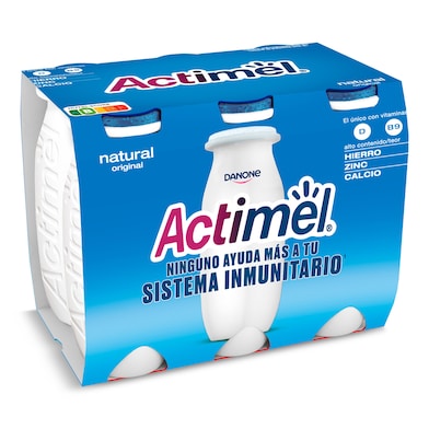 Yogur líquido natural ACTIMEL  6 unidades PACK 600 GR-0