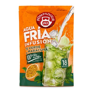 Té verde al maracuyá agua fría Pompadour bolsa 40 g-0 Té verde al maracuyá agua fría Pompadour bolsa 40 g-0