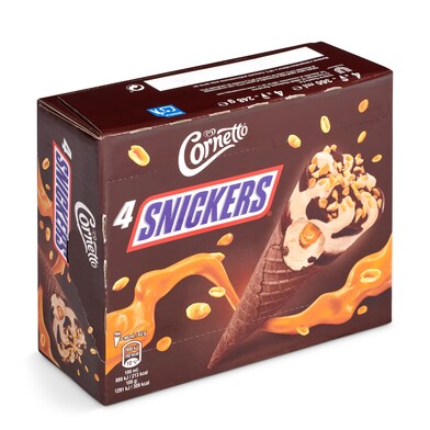 Helado cono snickers Cornetto caja 248 g-0 Helado cono snickers Cornetto caja 248 g-0