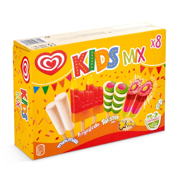 Helado Surtido Kids Mix 8 Uds. Frigo Caja 392 Gr.