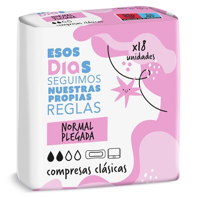 Compresas normal plegada esos Esos Dias bolsa 18 unidades-0