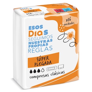 compresas clasicas super plegada 16 unidades