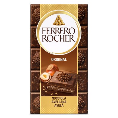 Chocolate con leche original con avellanas Ferrero Rocher 90 gr-0 Chocolate con leche original con avellanas Ferrero Rocher 90 gr-0
