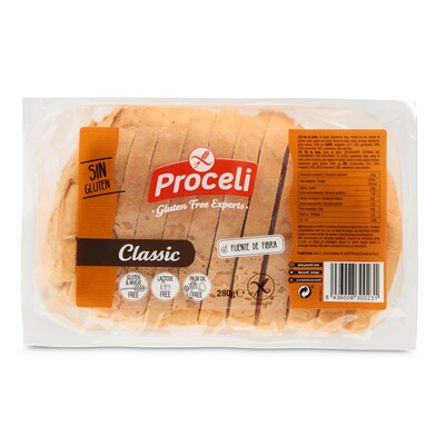 Pan de molde classic sin gluten Proceli bolsa 280 g-0 Pan de molde classic sin gluten Proceli bolsa 280 g-0