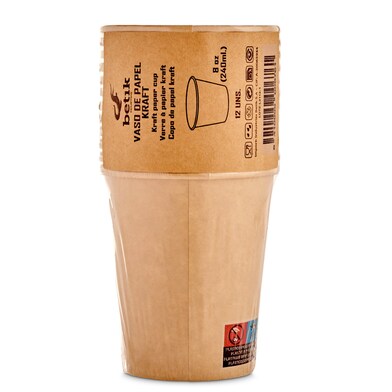 Vasos de papel kraft de 24 cl Betik 12 unidades-0 Vasos de papel kraft de 24 cl Betik 12 unidades-0