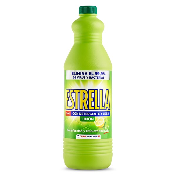 Lejía con Detergente Limón Estrella Botella 1.43 Lt.