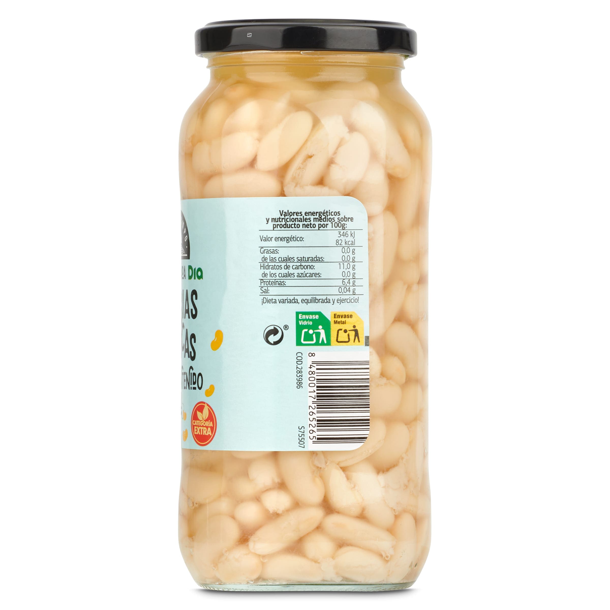 Alubias blancas cocidas bajas en sal Dia Vegecampo 400 g