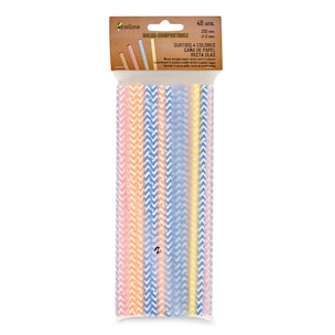 pajitas de papel 48 unidades
