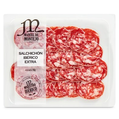 Salchichón ibérico extra Manuel de Montejo bandeja 90 g-0 Salchichón ibérico extra Manuel de Montejo bandeja 90 g-0