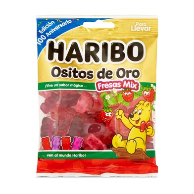 Golosinas ositos de oro fresas mix Haribo bolsa 100 g-0 Golosinas ositos de oro fresas mix Haribo bolsa 100 g-0