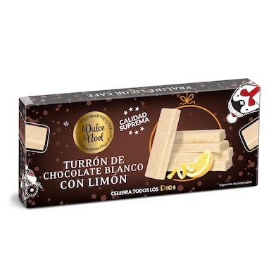 Turrón de chocolate blanco con limón Dulce Noel caja 150 g-0