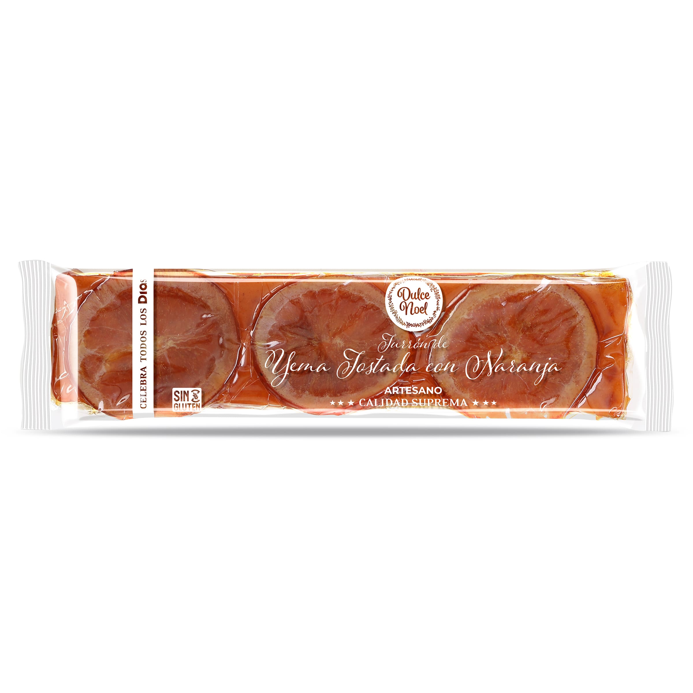 Turrón artesano de yema tostada con naranja Dulce Noel Dia caja 240 g