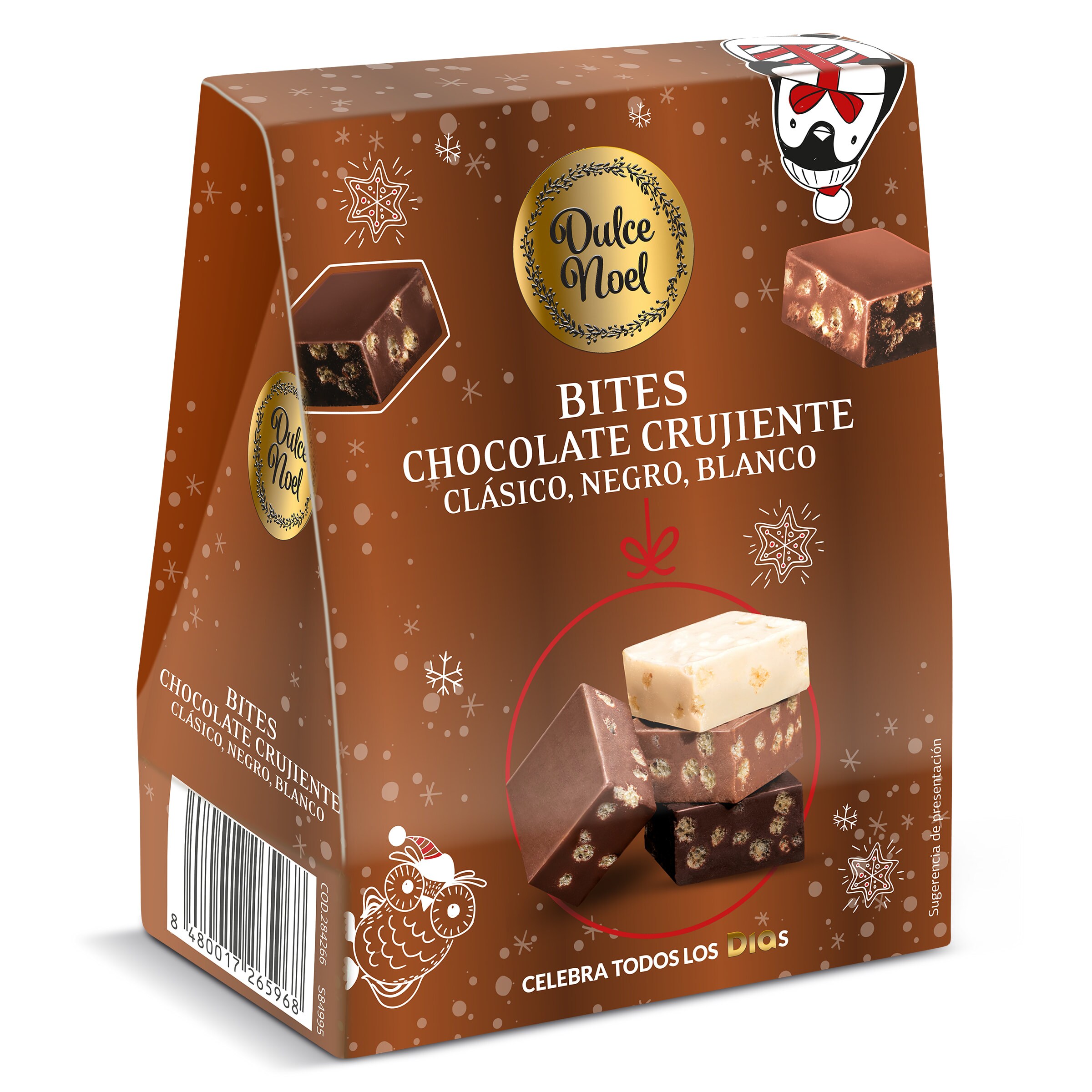 Surtido de turrones de chocolate crujientes Dulce Noel Dia bolsa 140 g