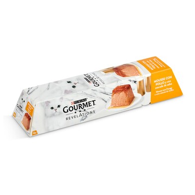 Mousse para gatos de pollo Gourmet caja 4 x 57 g-0