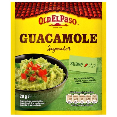 Sazonador para guacamole suave Old El Paso sobre 20 g-0 Sazonador para guacamole suave Old El Paso sobre 20 g-0