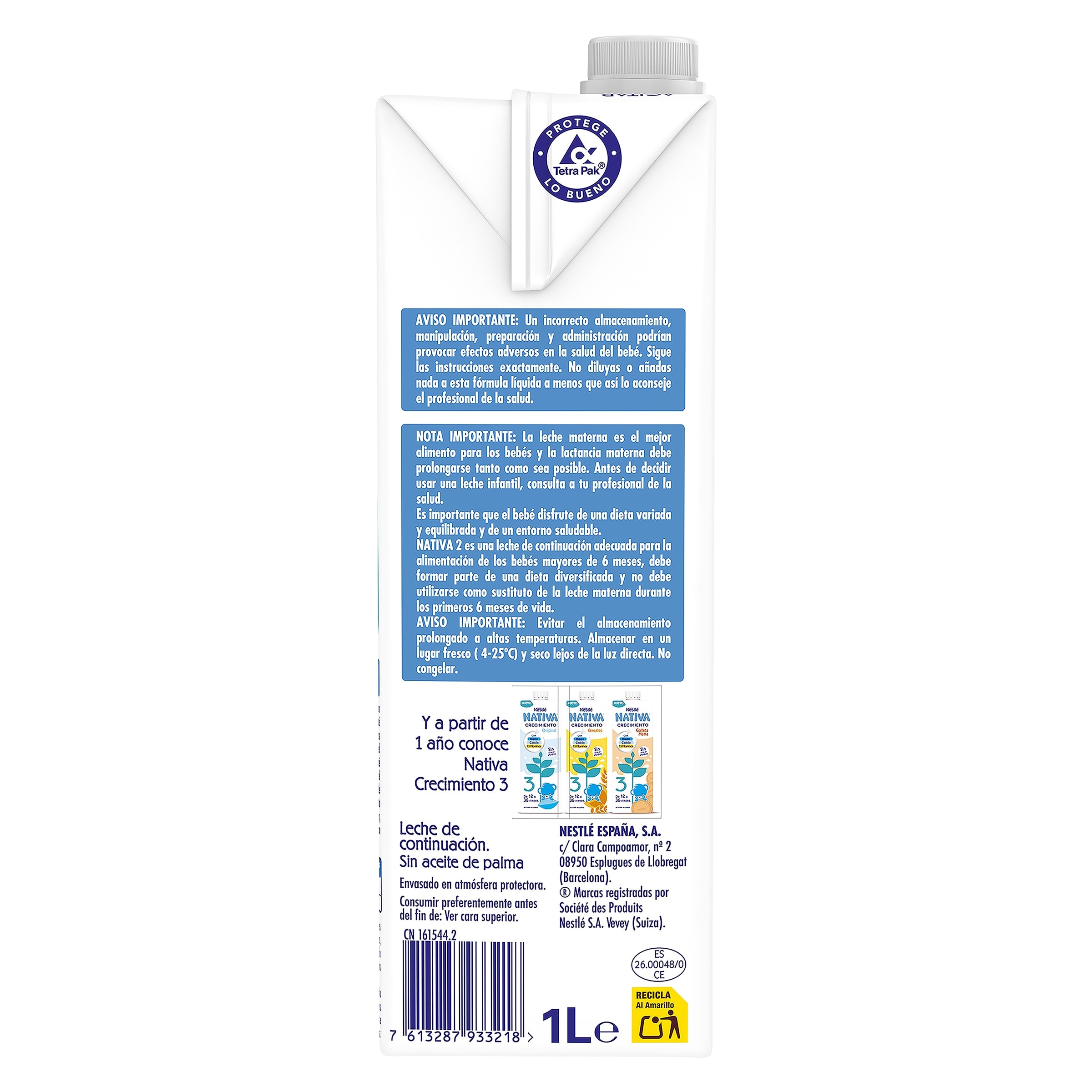 Leche de continuación Nativa 1 L