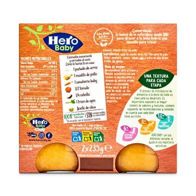 Puré de arroz con pollo Hero frasco 470 g-1
