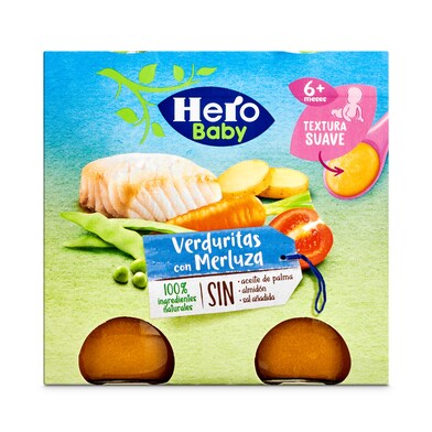 Puré de verduritas con merluza Hero frasco 470 g-0 Puré de verduritas con merluza Hero frasco 470 g-0