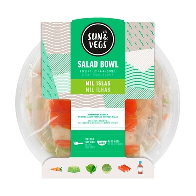 Ensalada mil islas Sun&Vegs bandeja 330 g-0 Ensalada mil islas Sun&Vegs bandeja 330 g-0