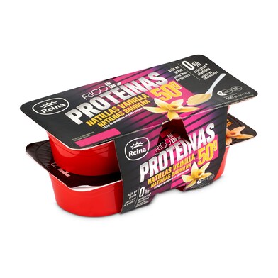 Natillas sabor vainilla rico en proteínas Reina pack 4 x 125 g-0 Natillas sabor vainilla rico en proteínas Reina pack 4 x 125 g-0