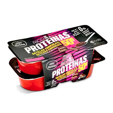 Natillas sabor chocolate rico en proteínas Reina pack 4 x 125 g-0 Natillas sabor chocolate rico en proteínas Reina pack 4 x 125 g-0