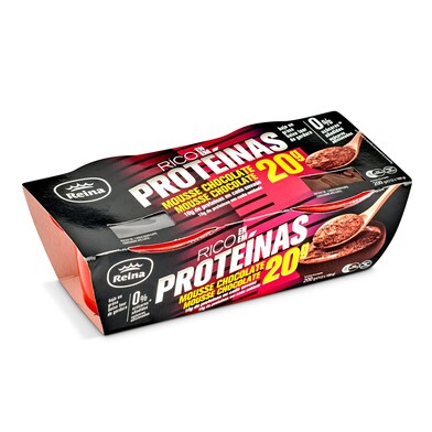 Mousse de chocolate rico en proteínas Reina pack 2 x 100 g-0 Mousse de chocolate rico en proteínas Reina pack 2 x 100 g-0