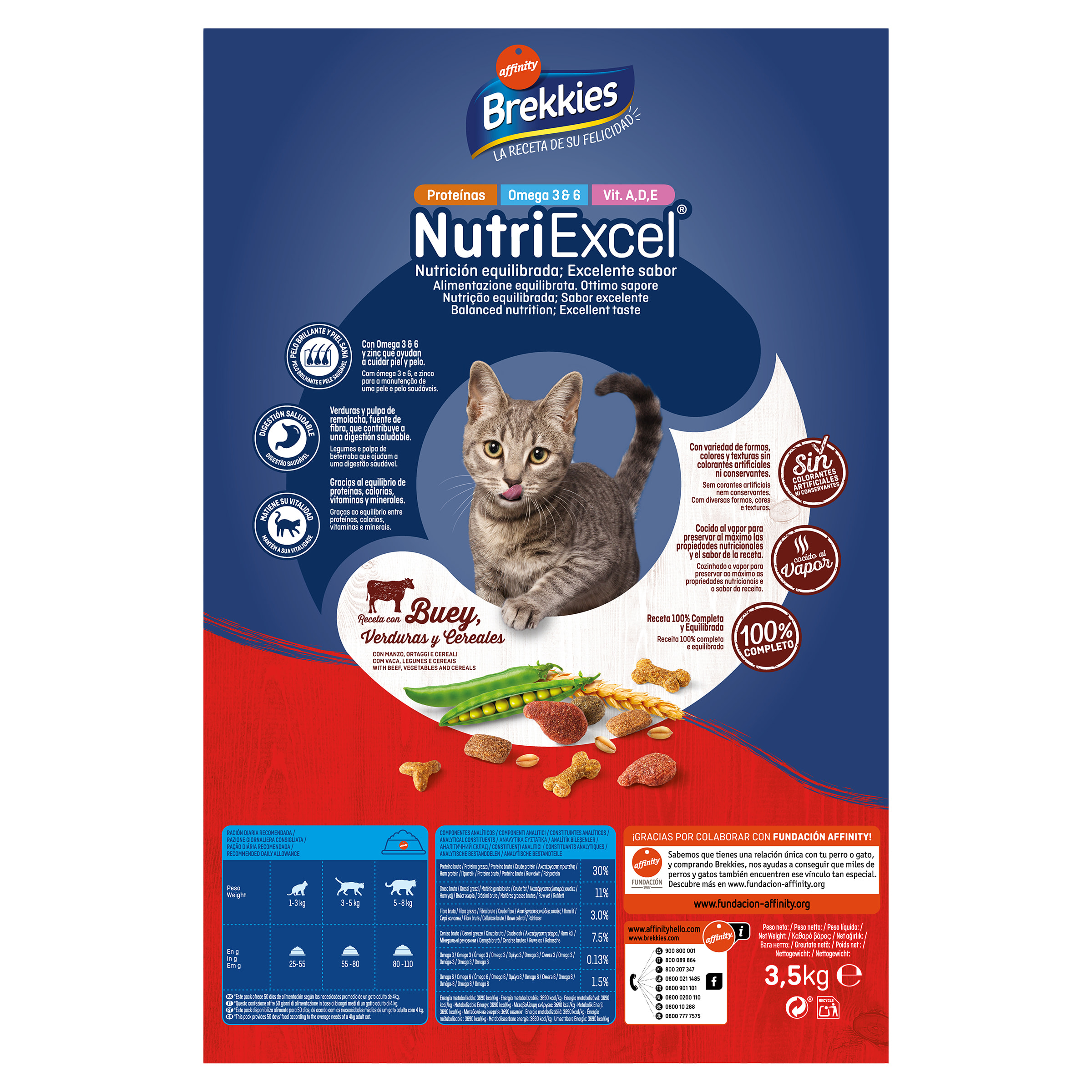 Alimento para gatos con buey Brekkies 3.5 Kg