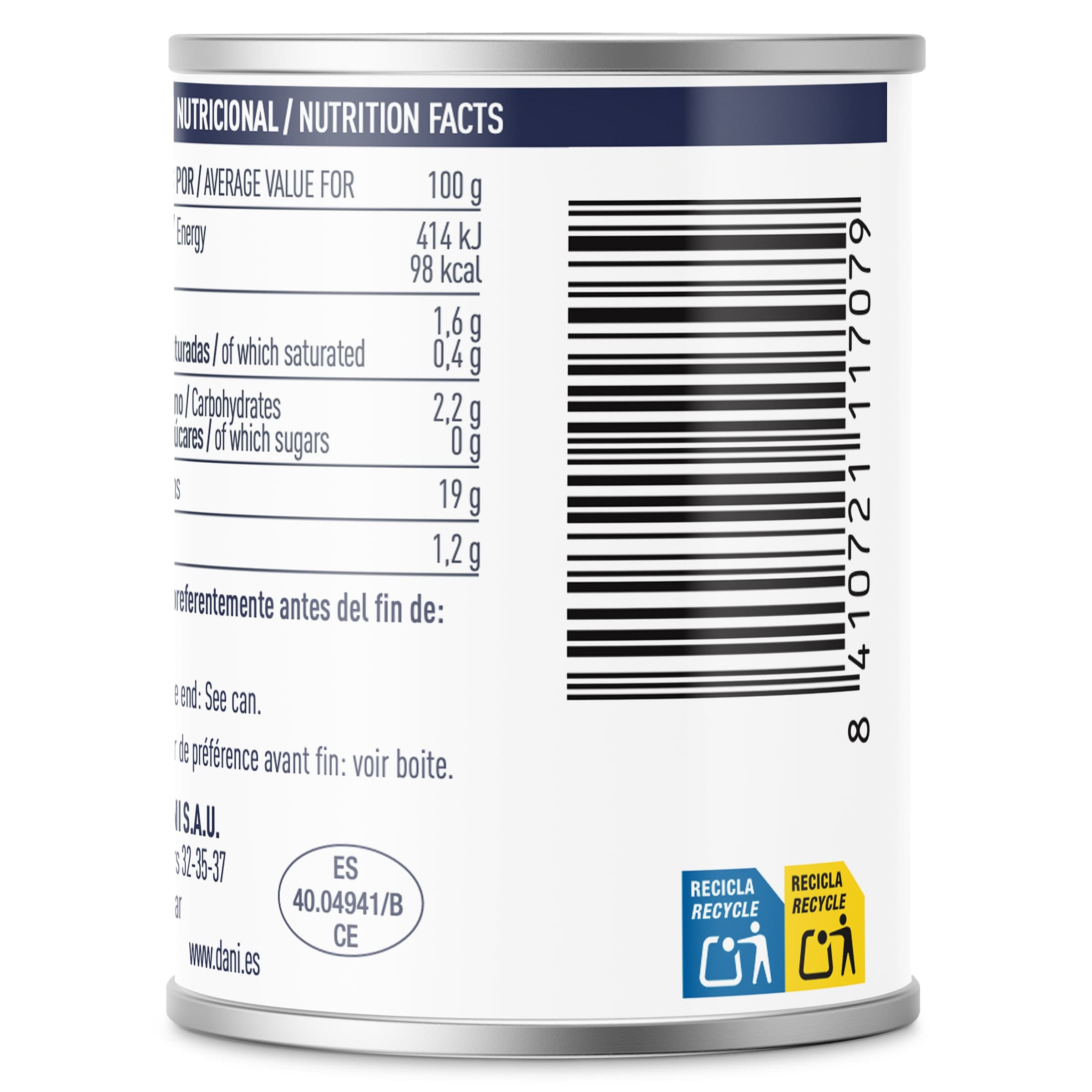 Almejas blancas del norte al natural Dani 90 g