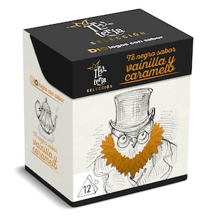 te negro sabor vainilla y caramelo 12 unidades