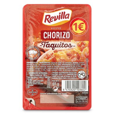 Taquitos de chorizo Revilla bandeja 65 g-1 Taquitos de chorizo Revilla bandeja 65 g-1