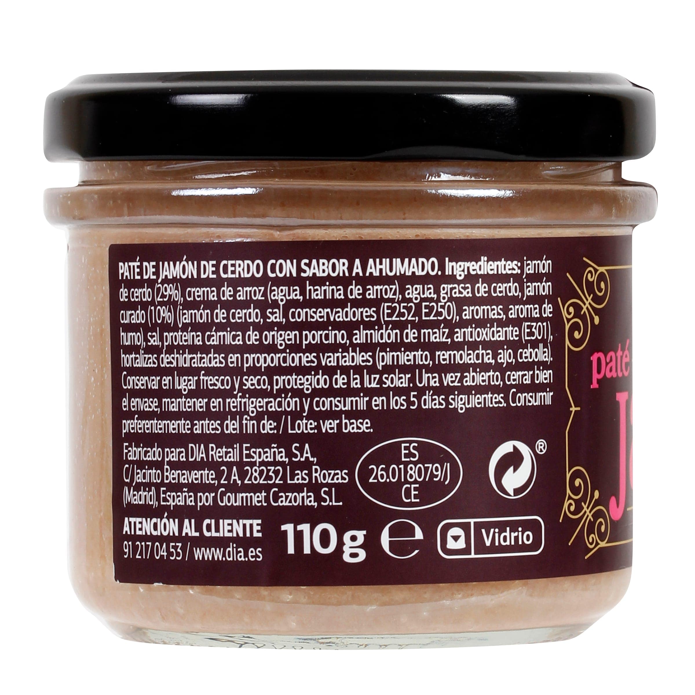 Paté de jamón Dia Nuestra Alacena 110 g