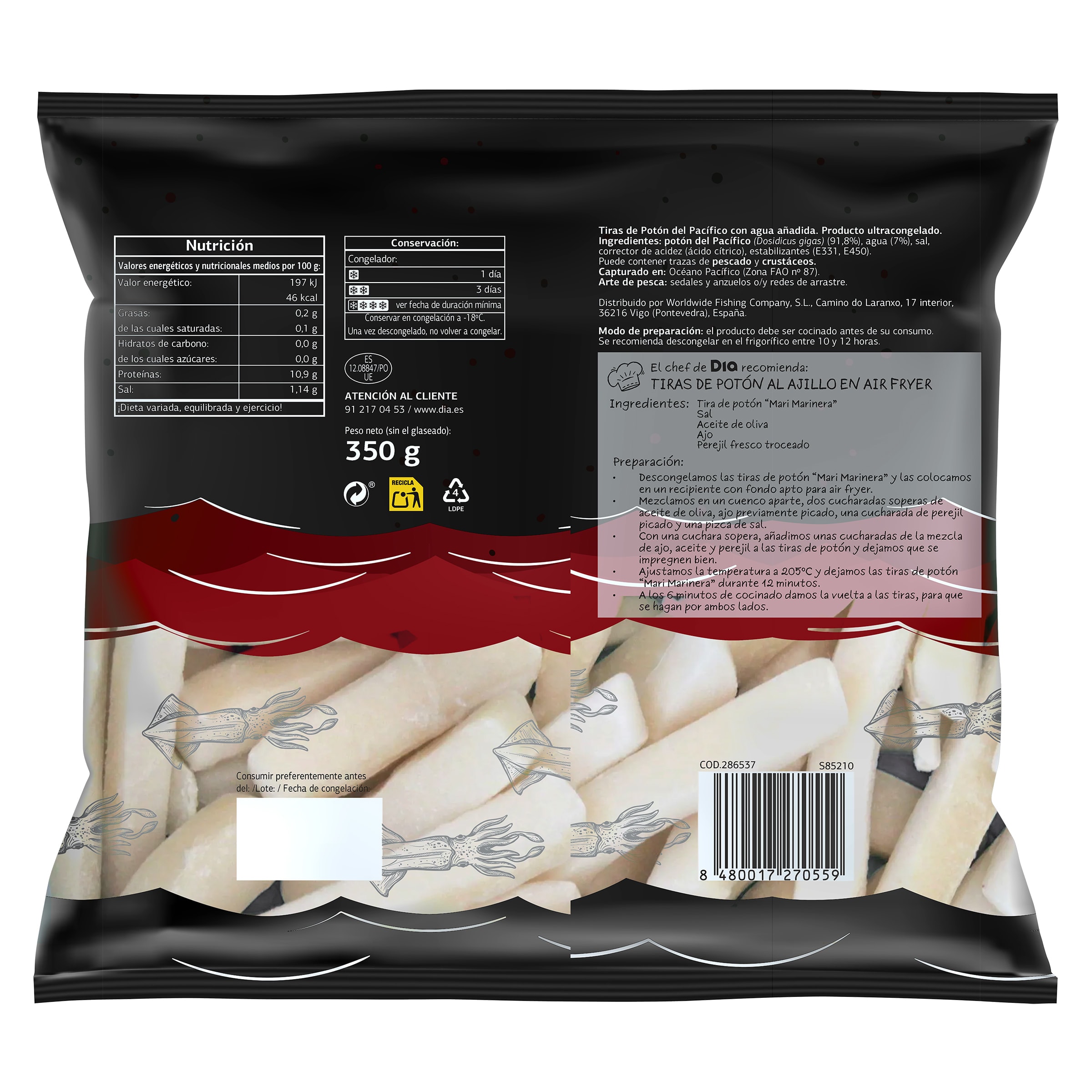 Tiras de potón Dia Mari Marinera 350 g
