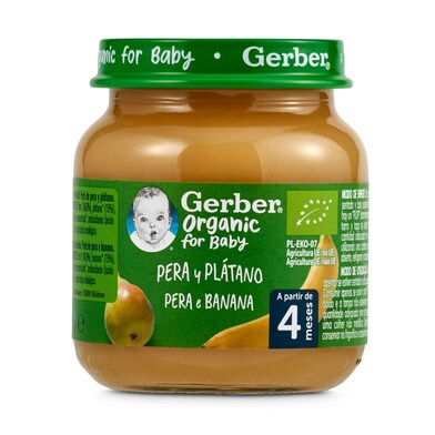 Puré de pera y plátano Gerber frasco 125 g-0
