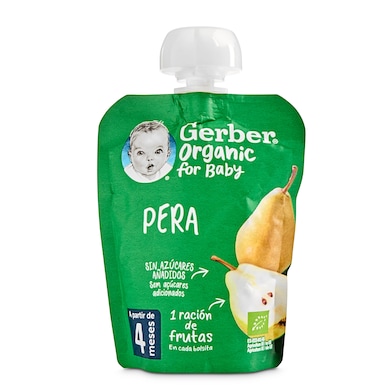 Puré de pera Gerber bolsa 90 g-0