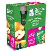 Puré de pera, manzana y plátano Gerber bolsa 360 g