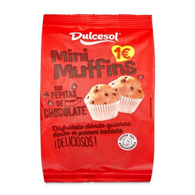 Mini magdalenas con pepitas de chocolate Dulcesol bolsa 133 g-0